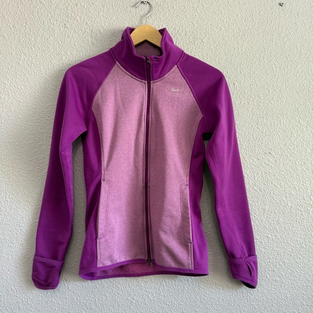 Nike Thermafit Running Full Zip Jacket Size Small‎ Thumbholes